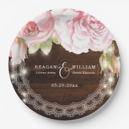 Rustieke Houten Strijklichten Rozen Huwelijksdouan Papieren Bordje