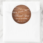 Rustieke Houten Strijklichten Trouwgunst Stickers  (Tas)