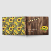 Rustieke Houten Strijklichten Zonnebloem Bruiloft Gastenboek (Volledig)