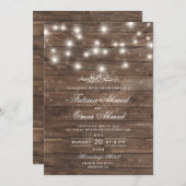 Rustieke houten string lampjes islamitische moslim kaart (Voorkant / Achterkant)