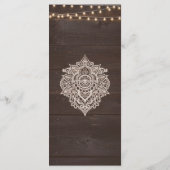 Rustieke houten string licht menu Kaart (Achterkant)