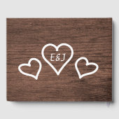 Rustieke houten string lichten bruiloft gastenboek (Achterkant)