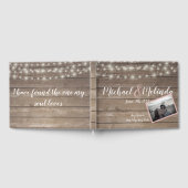 Rustieke houten string Lichten en foto Bruiloft Gastenboek (Volledig)