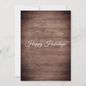 Rustieke houten string lichten kerstfeest kaart (Achterkant)