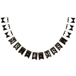 Rustieke houten string lichten Mr. Mrs. Wedding Vlaggetjes