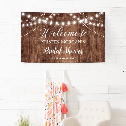 Rustieke houten string lichten tuin Vrijgezellenfe Spandoek (Insitu)