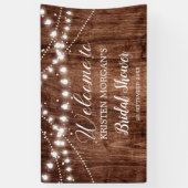 Rustieke houten string lichten tuin Vrijgezellenfe Spandoek (Verticaal)