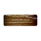 Rustieke houten String Lights adreslabel Etiket (Voorkant)