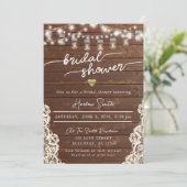 Rustieke houten String Lights Zonnebloem Vrijgezel Kaart (Staand voorkant)