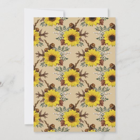 Rustieke houten String Lights Zonnebloem Vrijgezel Kaart (Achterkant)