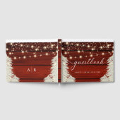 Rustieke houten string verlichting bomen bruiloft gastenboek (Volledig)