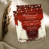 Rustieke houten string verlichting bomen bruiloft kaart