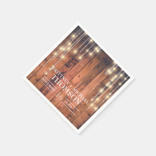 Rustieke houten string verlichting servetten (Hoek)