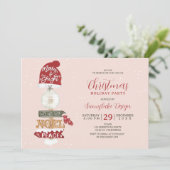 Rustieke houten teken zakelijke Kerstmis Kaart (Staand voorkant)