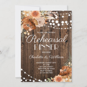 Rustieke houten terracotta bloemendiner ter voorbe kaart