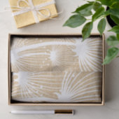 Rustieke houten textuur en wit paardenbloem patroo tissuepapier (Geschenk)