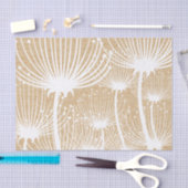 Rustieke houten textuur en wit paardenbloem patroo tissuepapier (Craft)