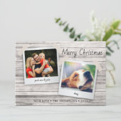 Rustieke Houten Textuur Foto's Vakantie Kaart (Staand voorkant)