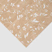 Rustieke houten textuur met wit gebladerte patroon tissuepapier (Detail)