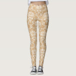 Rustieke houten textuur met witte Damask Pattern Leggings<br><div class="desc">Stijlvolle,  rustieke,  boho-geïnspireerde leggings met witte damast met houten textuur achtergrond. Andere patronen met dezelfde houten achtergrond zijn beschikbaar.</div>