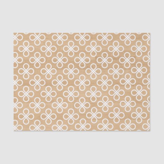 Rustieke houten textuur met witte geometrische blo tissuepapier (Voorkant)