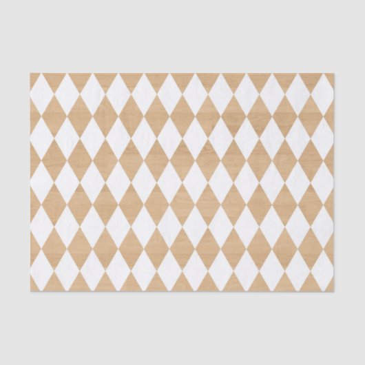 Rustieke houten textuur met witte harlekijn tissuepapier (Voorkant)