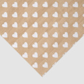 Rustieke houten textuur met witte harten Tissue Pa Tissuepapier (Detail)