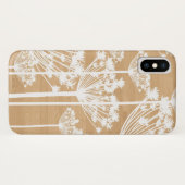 Rustieke houten textuur met witte paardebloemen Case-Mate iPhone case (Achterkant (horizontaal))