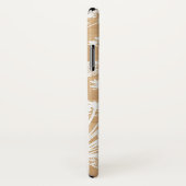 Rustieke houten textuur met witte paardebloemen Case-Mate iPhone case (Achterkant / rechts)