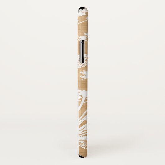 Rustieke houten textuur met witte paardebloemen Case-Mate iPhone case (Achterkant / rechts)