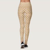 Rustieke Houten Textuur Met Witte Polka Dots Patro Leggings (Achterkant)