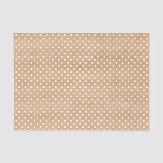 Rustieke Houten Textuur Met Witte Polka Dots Patro Tissuepapier (Voorkant)