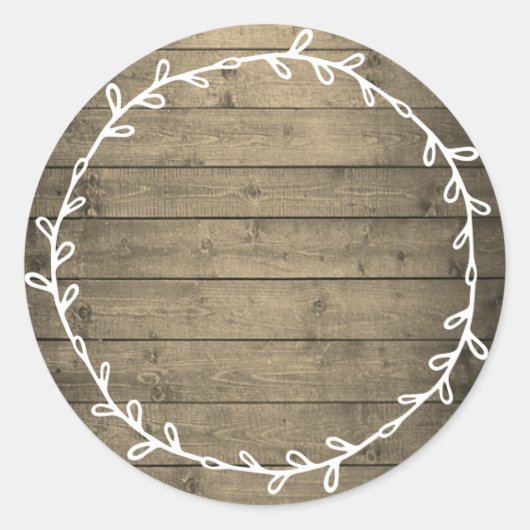 Rustieke Houten Thuisgemaakte Beschrijfbare Sticke Ronde Sticker (Voorkant)
