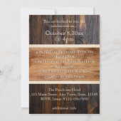 Rustieke Houten Tonaal Monogram Streep Vrijgezelle Kaart (Achterkant)