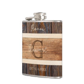 Rustieke Houten Tone bruidsmuts Heupfles (Links)