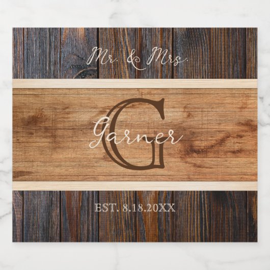 Rustieke Houten Tone Bruiloft Liquor Fles Label Se Likeurfles Etiket (Enkel label)