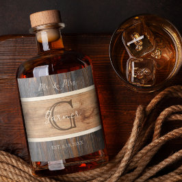 Rustieke Houten Tone Bruiloft Liquor Fles Label Se Likeurfles Etiket