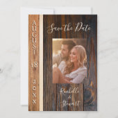 Rustieke houten Toon Bewaar de datum Bruiloft Kaar Kaart (Voorkant)