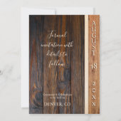 Rustieke houten Toon Bewaar de datum Bruiloft Kaar Kaart (Achterkant)