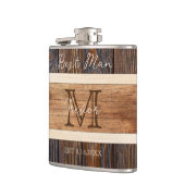 Rustieke houten Toon bruiloft beste man Heupfles (Links)