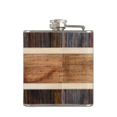 Rustieke houten Toon bruiloft beste man Heupfles (Achterkant)