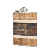 Rustieke houten Toon bruiloft Maid of Honor Heupfles (Links)