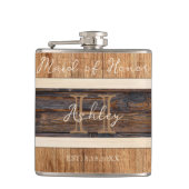 Rustieke houten Toon bruiloft Maid of Honor Heupfles (Voorkant)