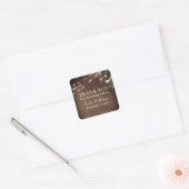 Rustieke Houten Trouw Bedankt Vierkante Sticker (Envelop)