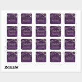 Rustieke Houten Trouw Dank Je Square Sticker (Vel)