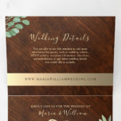 Rustieke Houten Trouw Drie-Voudige Uitnodiging (Binnenzijde eerst)