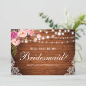 Rustieke Houten Trouwverlichting Kant Bloemrijke B Kaart (Staand voorkant)