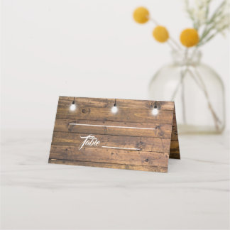 Rustieke Houten Twinkle Lights Kant Trouwplaats Ka Plaatskaartje