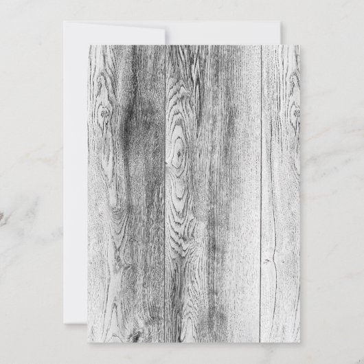 Rustieke houten typografie bruiloft uitnodigingen  (Achterkant)