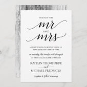 Rustieke houten typografie bruiloft uitnodigingen  (Voorkant / Achterkant)